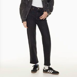 Levi’s Black Premium High Rise Ribcage Faded Straight Ankle Jeans Revolve 23